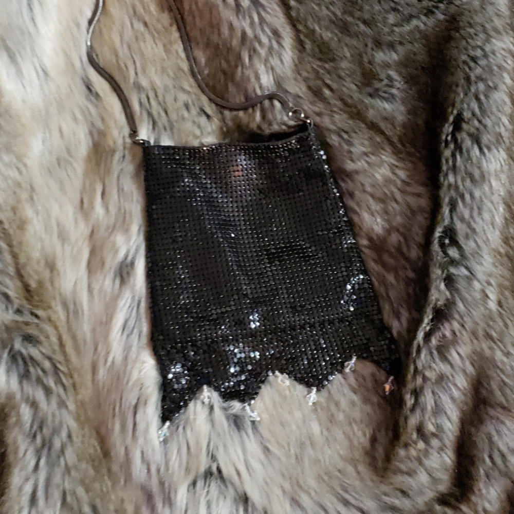 Whiting & Davis Black Metal Mesh Bag